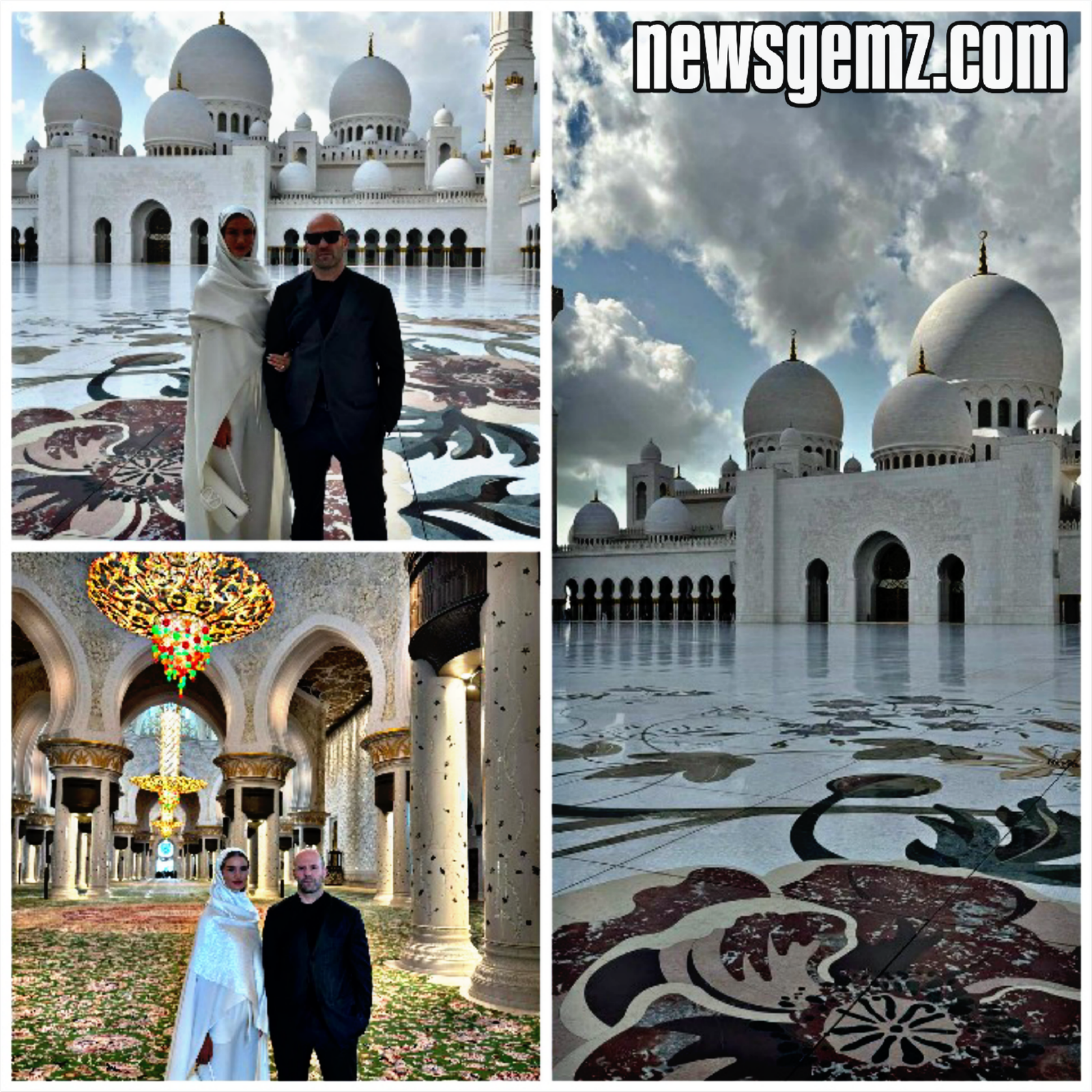 Actor Jason Statham and his wife Visited Sheikh Zayed Grand Mosque in Abu Dhabi